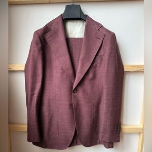 Red Wool/Silk/Linen Havana Suitsupply Suit